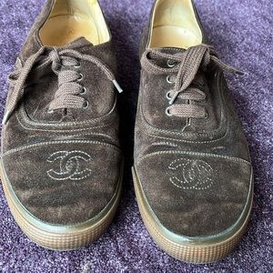 Chanel sneakers, brown suede, size 38